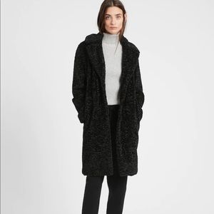 NWT Banana Republic Black Sherpa Coat